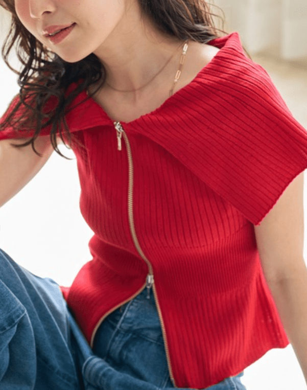 La boutique BonBon ジップ2WAYニット