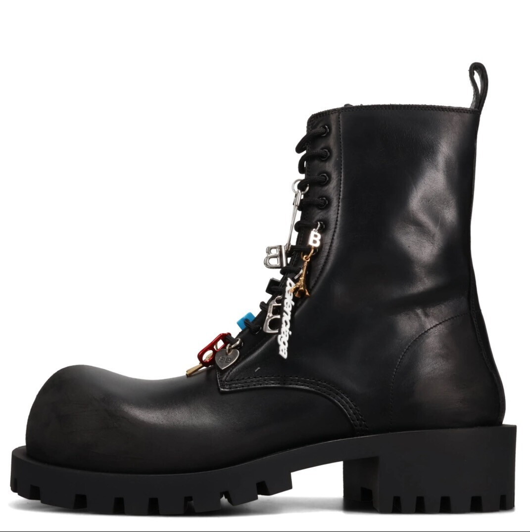 Balenciaga HUMMER LACEUP BOOTIE + CHARMS / 1080:BLACK