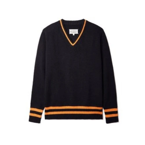 Maison Margiela Sweater NAVY/ORANGE STRIPES