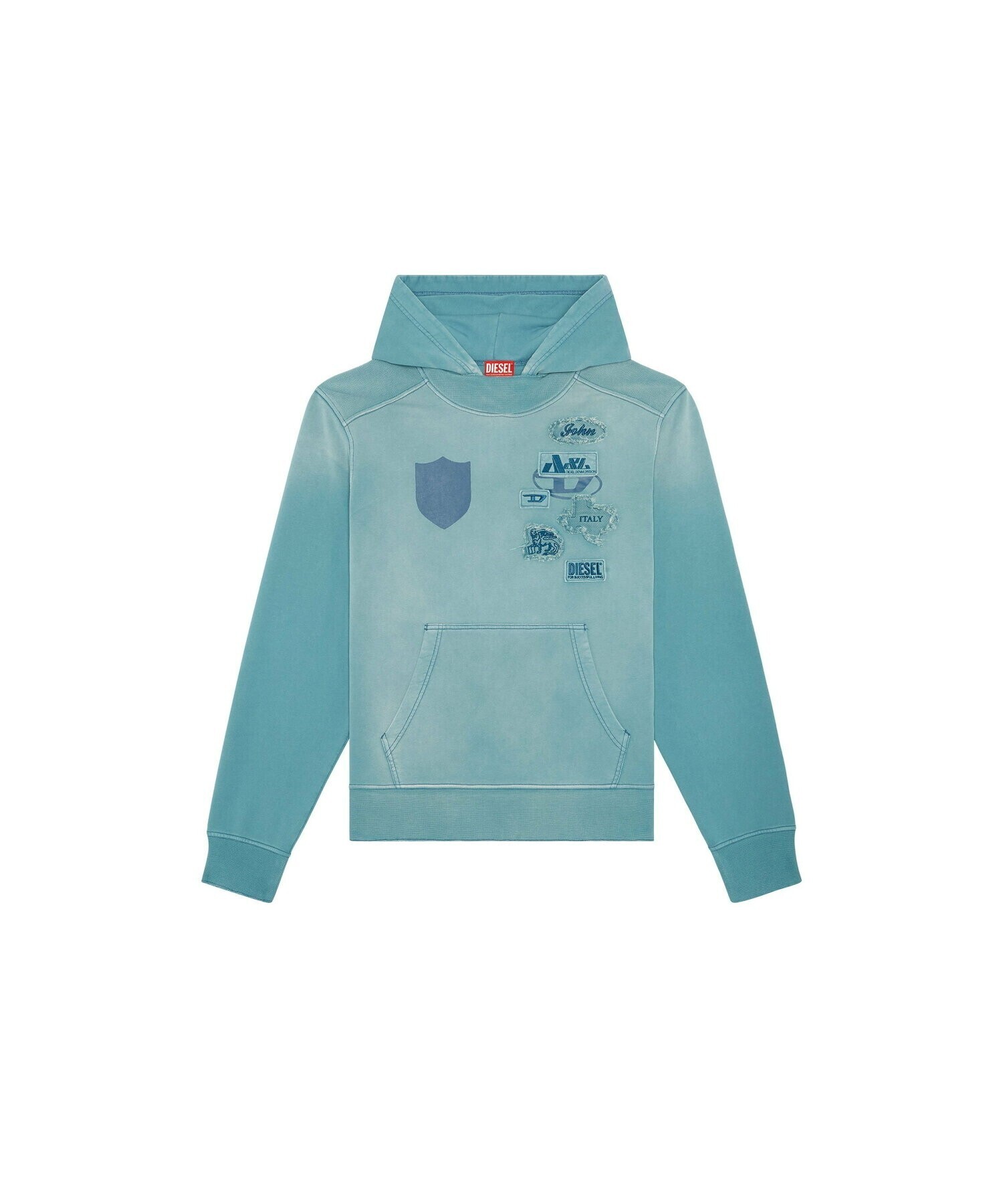 DIESEL メンズ スウェット パーカー パッチディティール