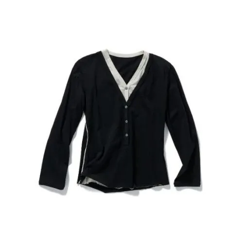 PERVERZE Layered Henley Long T-Shirts
