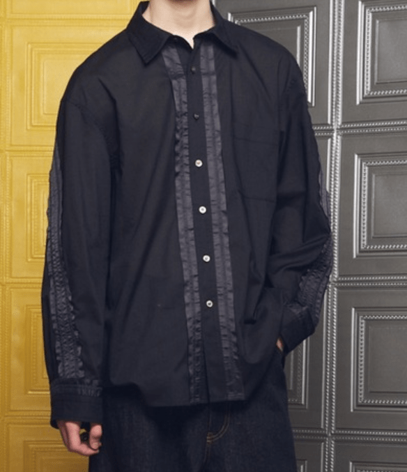 MAISON SPECIAL Inside-out Prime-Over Sheer Regular Collar Shirt
