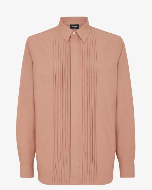 FENDI ブラウンウール シャツ