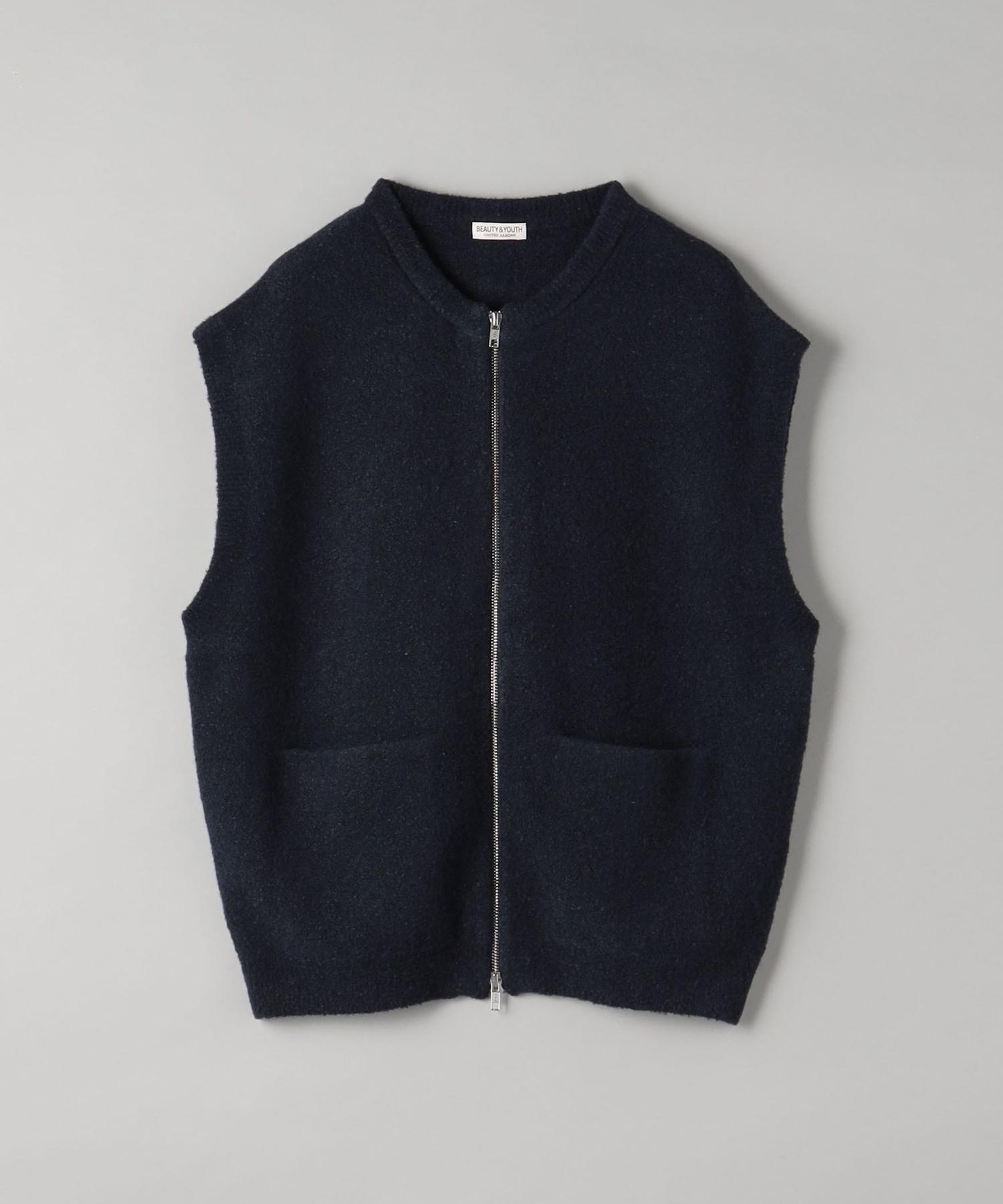 BEAUTY&YOUTH UNITED ARROWS ブークレ ニット ジップ ベスト