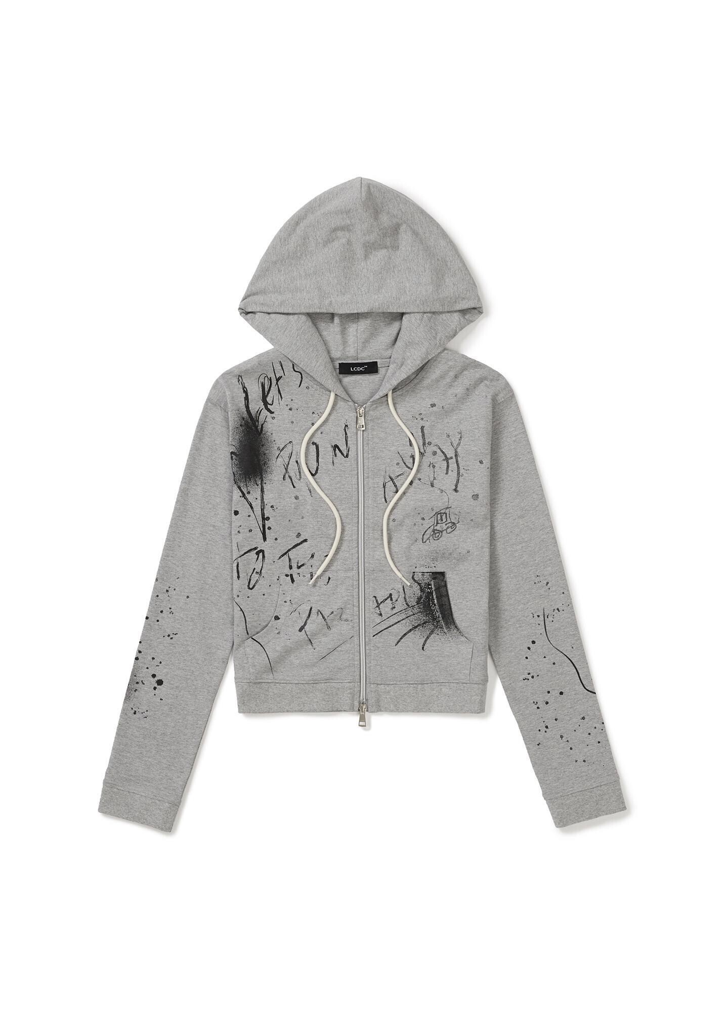 LCDC PRINTED HOODIE ZIP-UP (GREY)