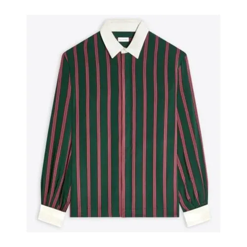 DRIES VAN NOTEN コントラストビスコースシャツ