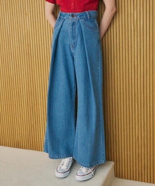 idem heart tuck wide denim