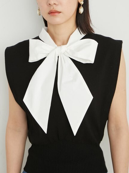 Lily Brown ボウタイニットトップス