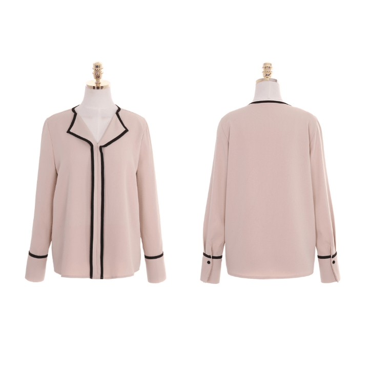 ATTRANGS「アットランス」 ◯【即日発送可能】bs2905 配色シックフェミニンブラウス