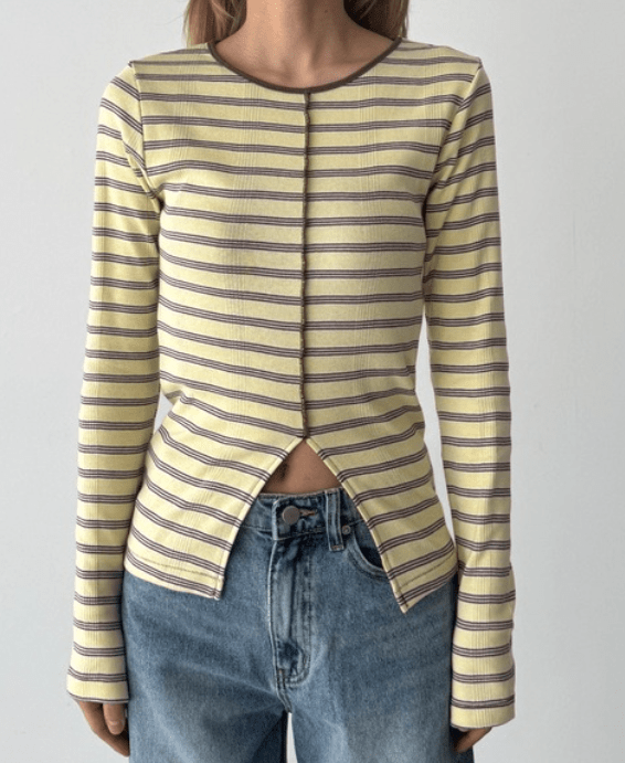 CANAL JEAN Miller パネルリブスリットプルオーバー