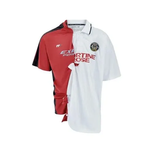 MARTINE ROSE COLLAGE FOOTBALL TOP WHITE BURGUNDY