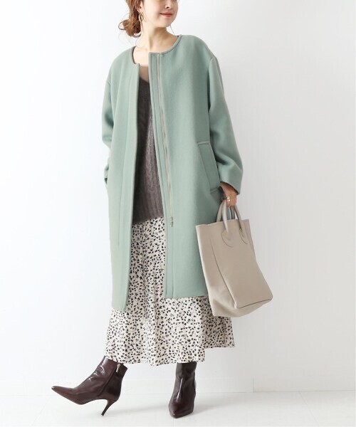 Spick & Span フロントZIPカラーレスコート