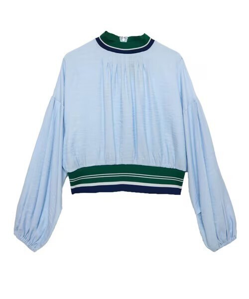AULA AILA LINE RIB BLOUSE