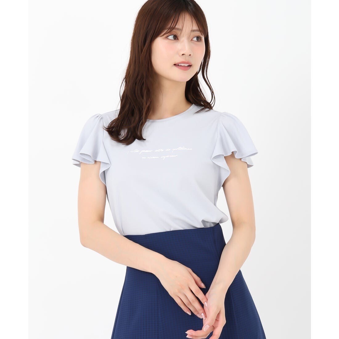 MISCH MASCH 箔プリントフレア袖Tシャツ