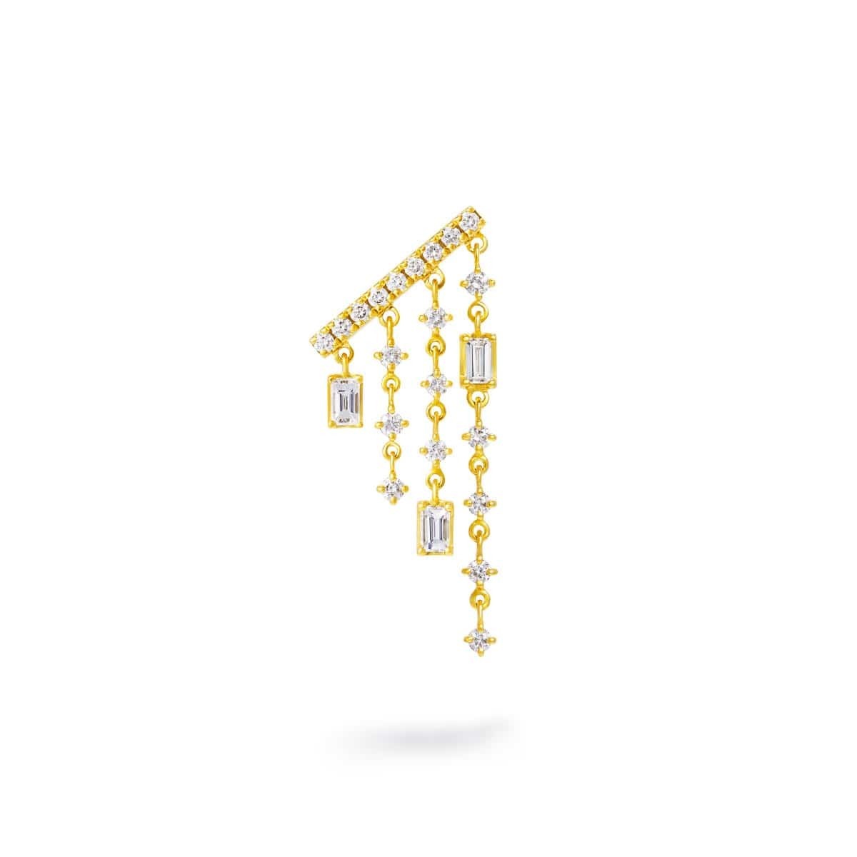 AHKAH シャンデリアバゲット ピアス