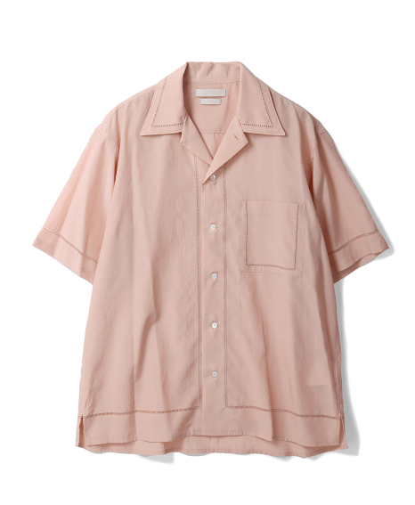 Yoke EMBROIDAREY OPEN COLLAR SHIRT