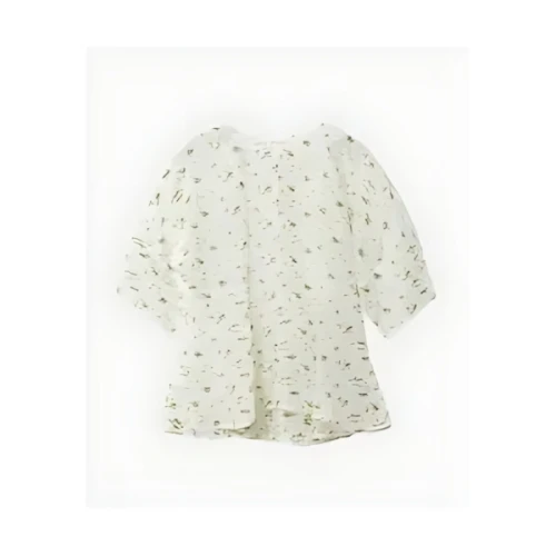 LE CIEL BLEU Flower Jacquard Blouse