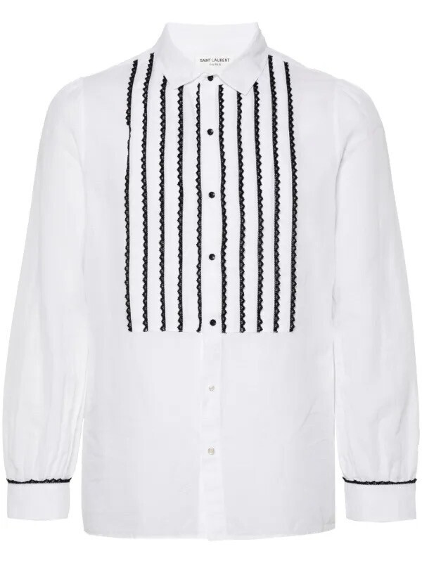 SAINT LAURENT レースディテール シャツ