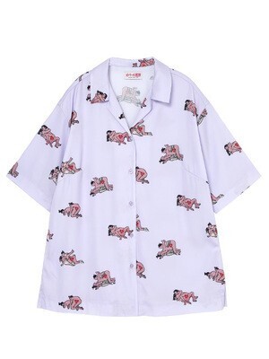 OHPEARL えっち体位総柄開襟シャツ