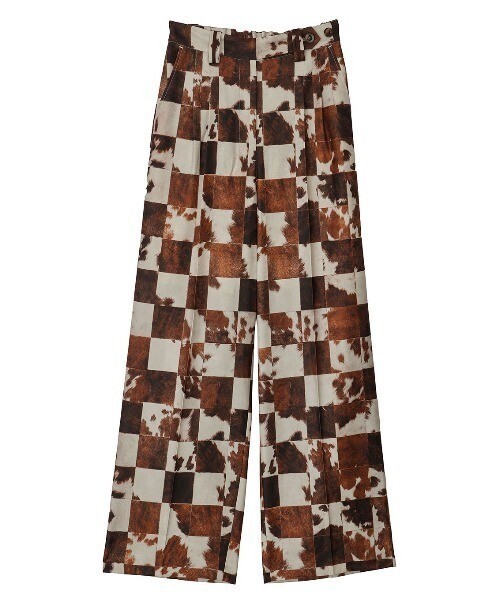 Ameri VINTAGE COW CHECK STRAIGHT PANTS