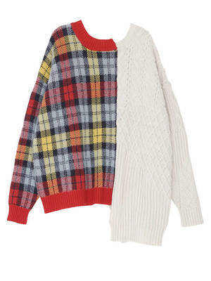 PAMEO POSE Half&Harf Knit Top