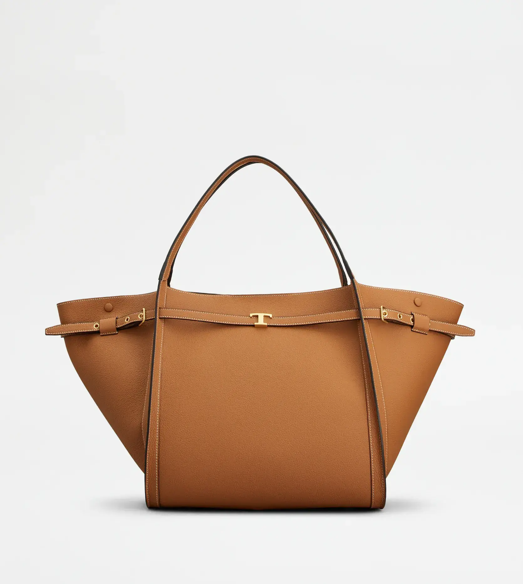 TOD'S T シグネチャー レザー ショッピング バッグ ミディアム