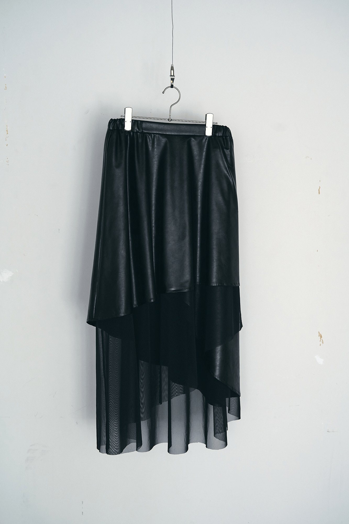 ADDIXY LEATHER LIKE SHEER COMBINATION SKIRT