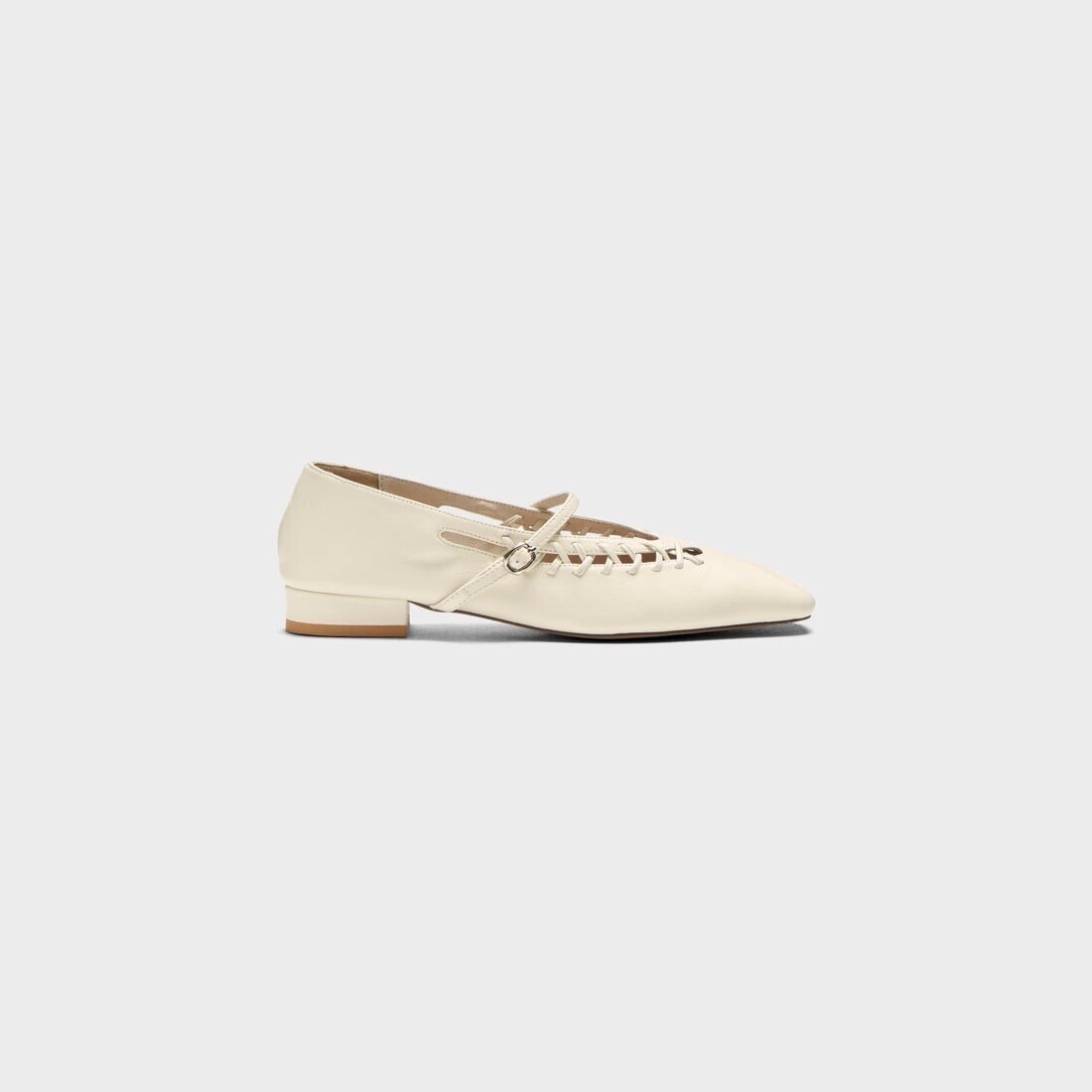 ALM. LEIRA LEATHER PUMPS （Ivory）