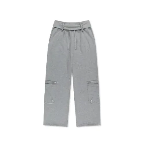 Matin Kim MIXED WAFFLE FOLDOVER WAIST JERSEY PANTS