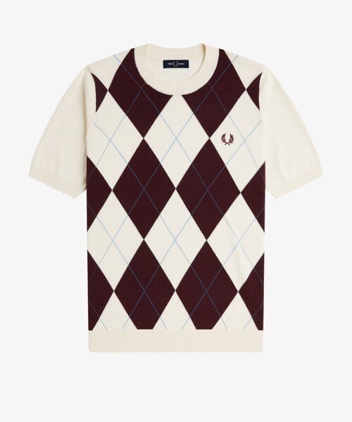 FRED PERRY Argyle Knitted T-Shirt／アーガイルニットTシャツ