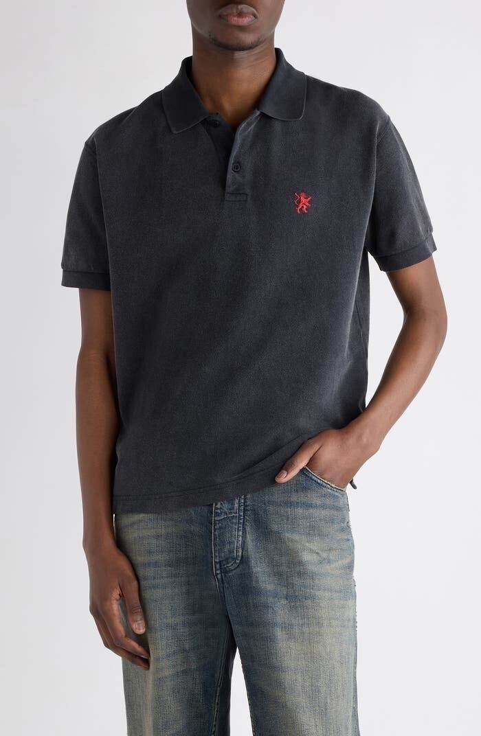 Balenciaga Standard Logo Embroidered Piqué Polo