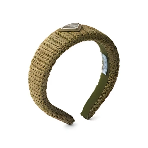 PRADA triangle-logo crochet headband