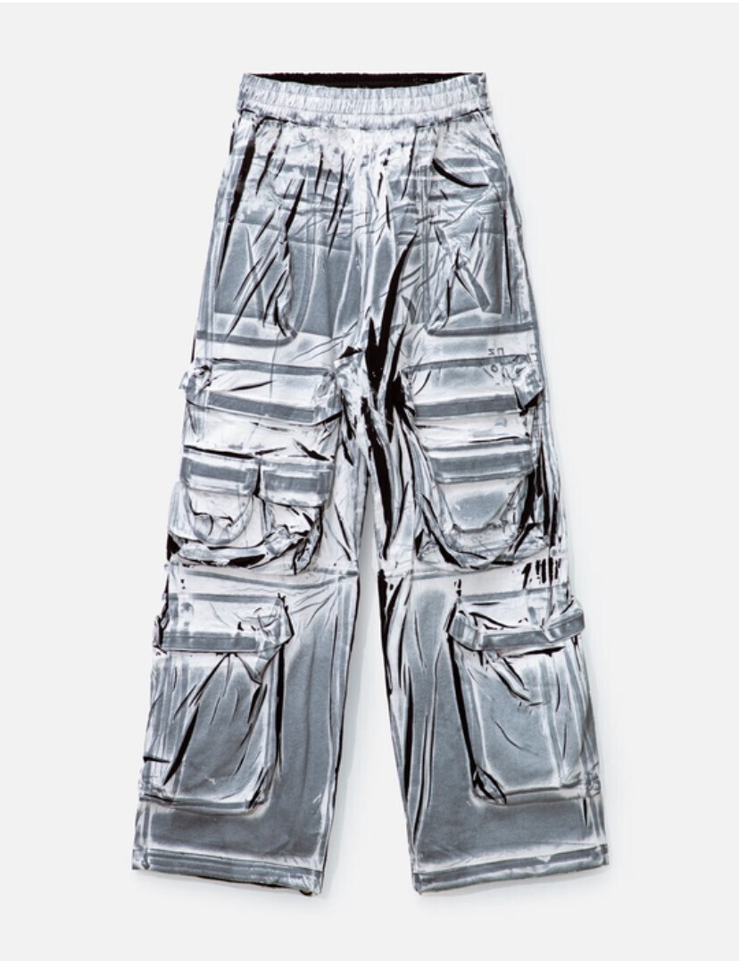 DIESEL P-GARCIA CHALKY CARGO PANTS WITH LOGO PATCHES