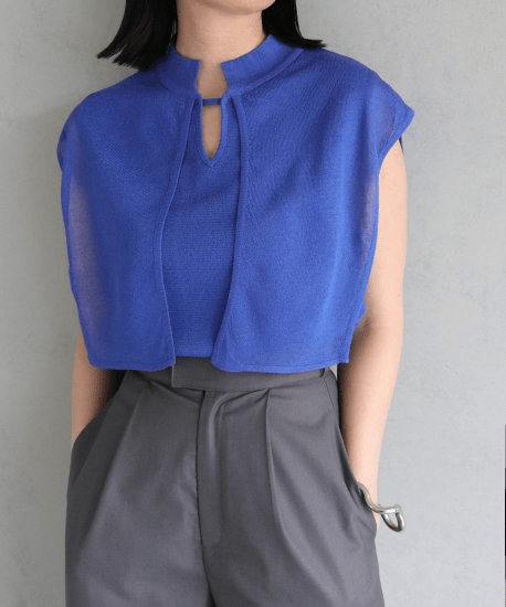 &g’aime CAPE DESIGN KNIT TOPS/986-64011