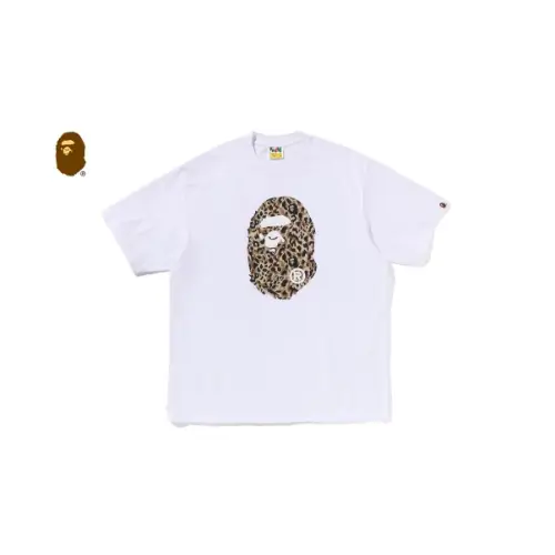 A BATHING APE WILD LEOPARD PATTERN APE HEAD RELAXED FIT TEE