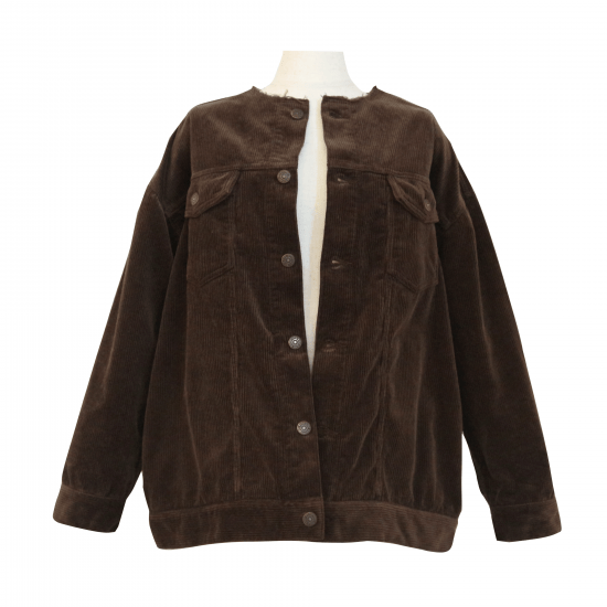BayBee no collar corduroy jacket(brown)