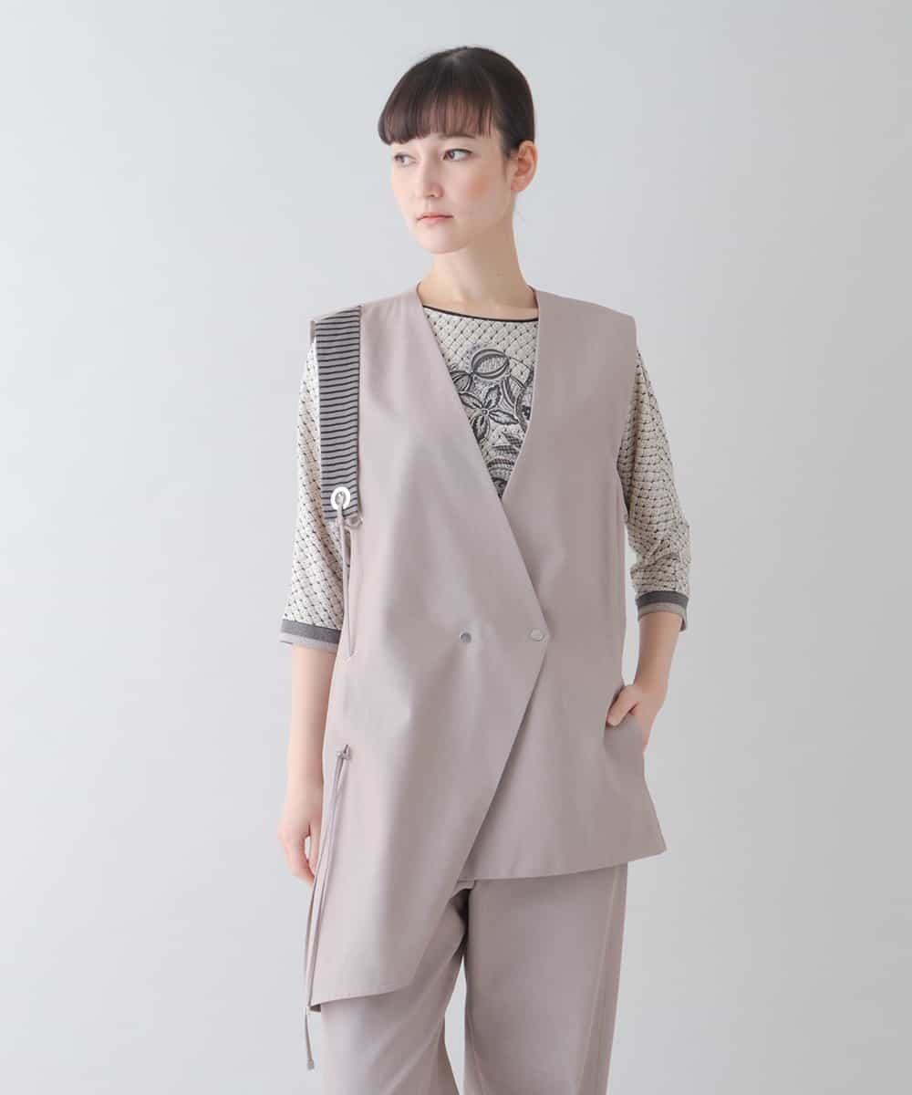 HIROKO KOSHINO 【日本製】コットンツイルアシンメトリーベスト