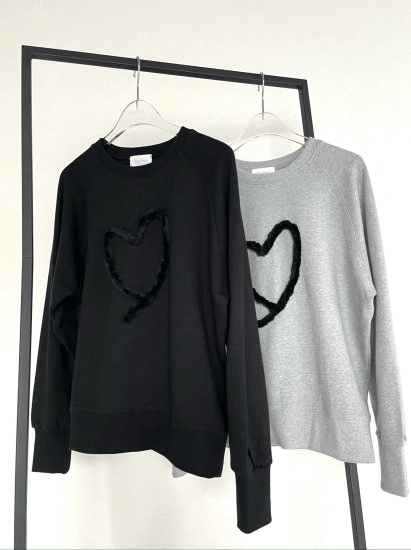 BayBee Heart raglan sweat（gray）