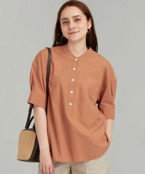 green label relaxing FFC 50/- ブロード スタンドカラー ブラウス