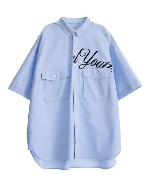 FROM ARLES Oversize Oxford Short-Sleeved Shirt