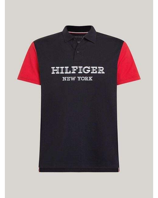 TOMMY HILFIGER Men's Hilfiger Monotype Colour-blocked Regular Fit Polo