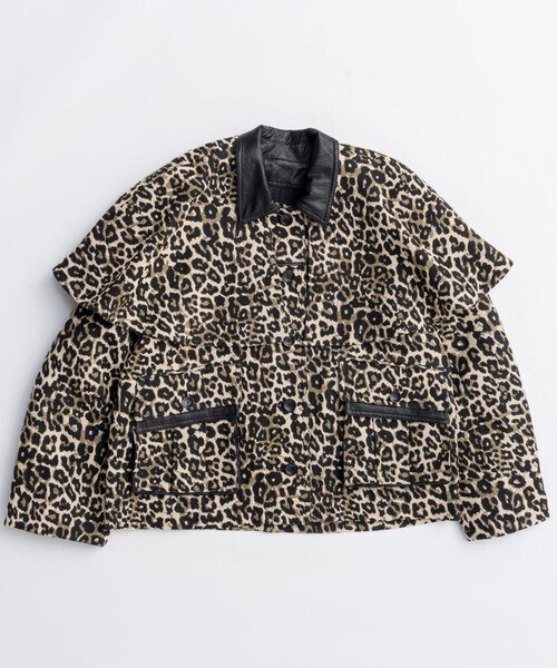 MAISON SPECIAL leopard Military Cape Jacket