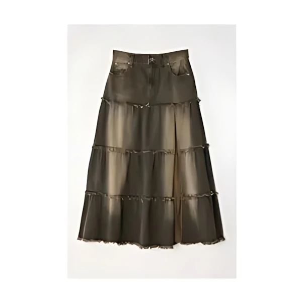 LAGUA GEM CUT OFF FLARE デニムスカート