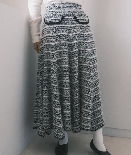 foufou knit tweed super flare skirt