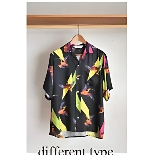 NIPOALOHA ilk cupra s/s aloha shirt アバンギャルド朱鷺文様