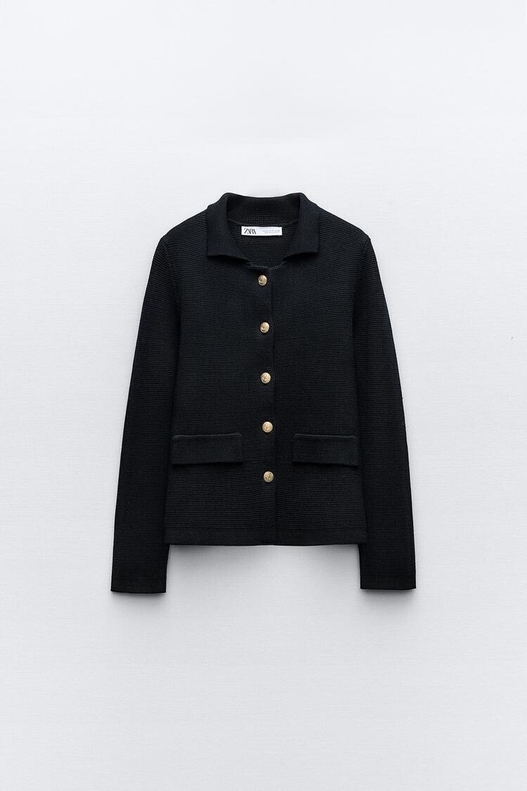 ZARA ゴールドボタンニット ジャケット