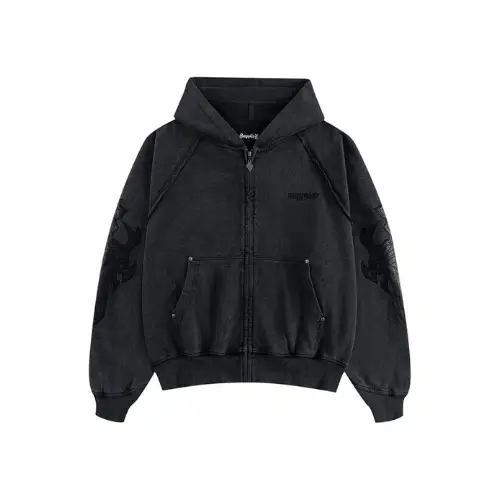 SUPPLIER Dagger Leather Patch Zip Hoodie