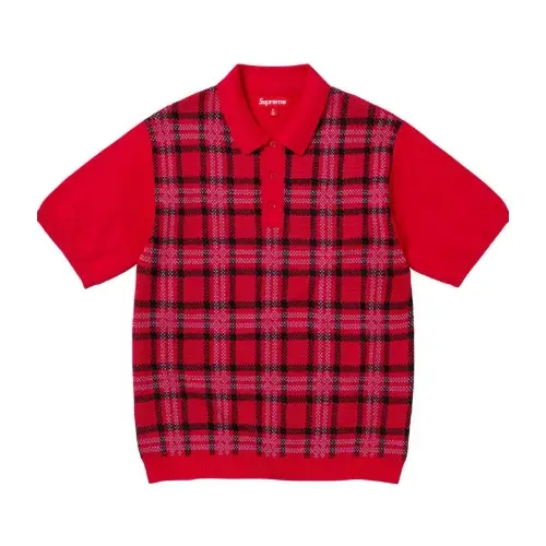 Supreme Plaid Knit S/S Polo
