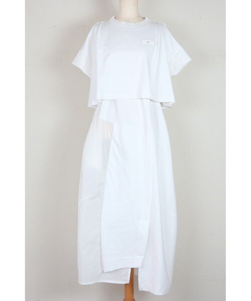 AULA AILA タフタコンビネーションカットソーワンピース