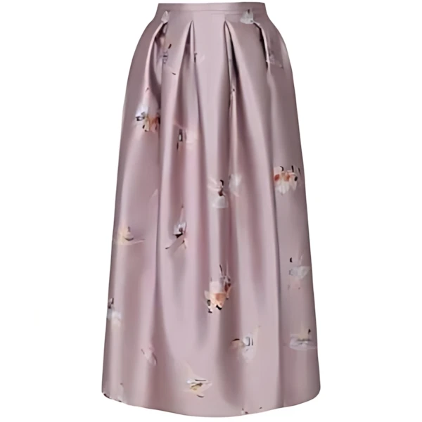 Rochas Silk Ballerina Print Maxi Skirt